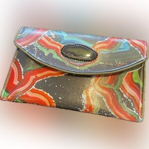 Out of this world handmade clutch/crossbody with black geode by Kent Stetson